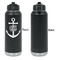 Monogram Anchor Laser Engraved Water Bottles - Front Engraving - Front & Back View