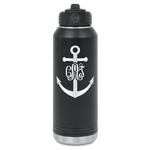 Monogram Anchor Water Bottles - Laser Engraved