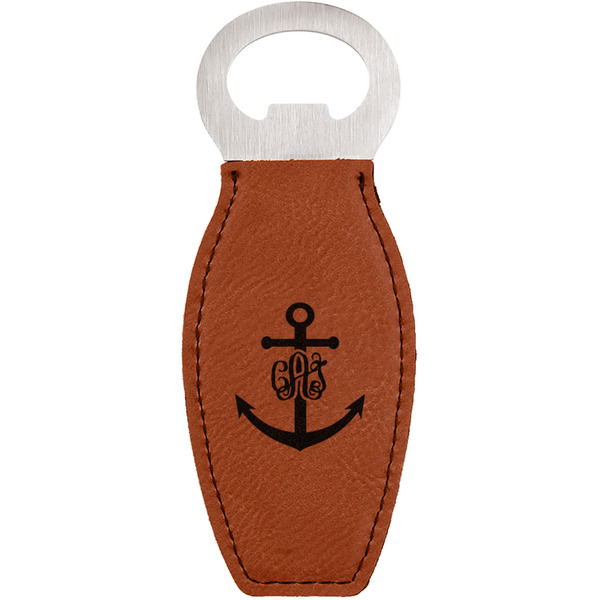 Custom Monogram Anchor Leatherette Bottle Opener