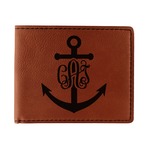 Monogram Anchor Leatherette Bifold Wallet (Personalized)