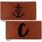 Monogram Anchor Leather Checkbook Holder Front and Back