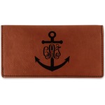 Monogram Anchor Leatherette Checkbook Holder - Double Sided (Personalized)