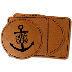 Monogram Anchor Faux Leather Iron On Patch