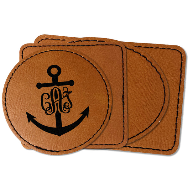 Custom Monogram Anchor Faux Leather Iron On Patch