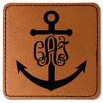 Monogram Anchor Faux Leather Iron On Patch - Square