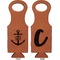 Monogram Anchor Leatherette Wine Tote Double Sided - Front and Back
