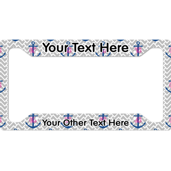 Custom Monogram Anchor License Plate Frame