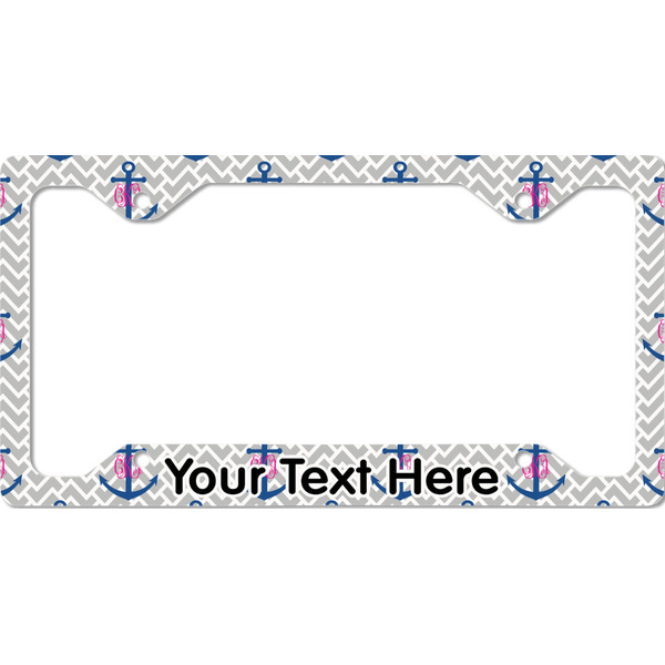 Custom Monogram Anchor License Plate Frame - Style C