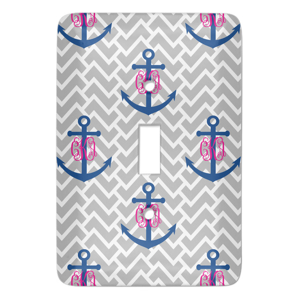 Custom Monogram Anchor Light Switch Cover (Single Toggle) (Personalized)