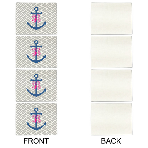 Monogram Anchor Linen Placemat - APPROVAL Set of 4 (single sided)