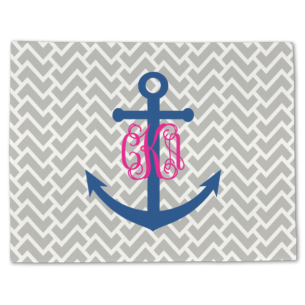 Monogram Anchor Linen Placemat - Front