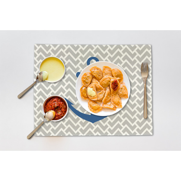 Monogram Anchor Linen Placemat - Lifestyle (single)