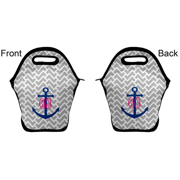 Monogram Anchor Lunch Bag - Front and Back