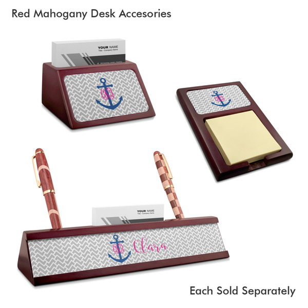 Monogram Anchor Mahogany Desk Accessories