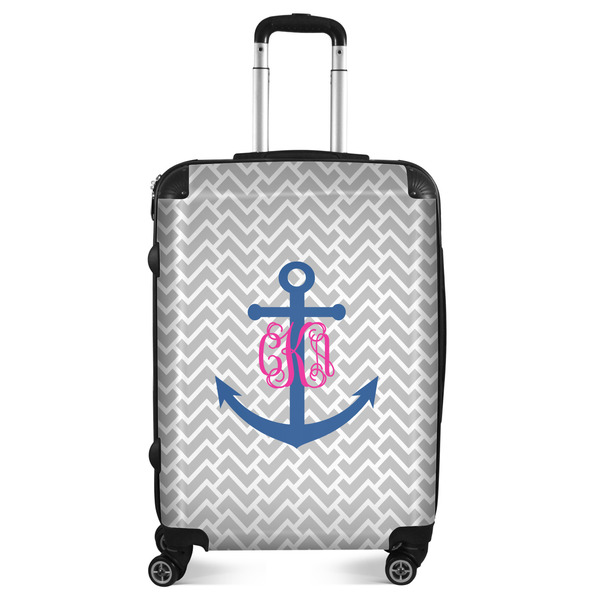 Custom Monogram Anchor Suitcase - 24" Medium - Checked