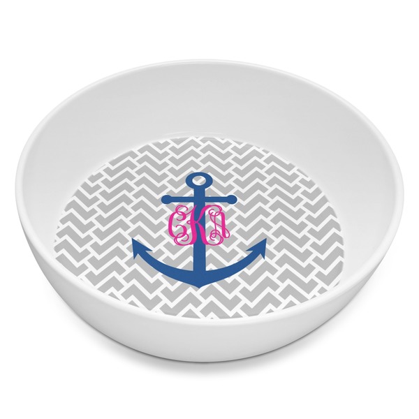 Custom Monogram Anchor Melamine Bowl - 8 oz (Personalized)
