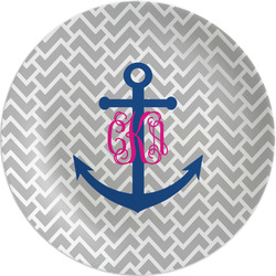 Monogram Anchor Melamine Plate - 10" (Personalized)