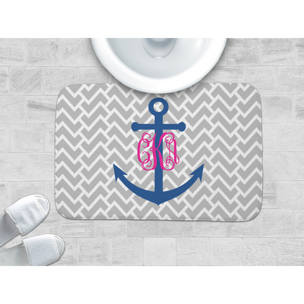 Monogram Anchor Memory Foam Bath Mat - LIFESTYLE 34x21