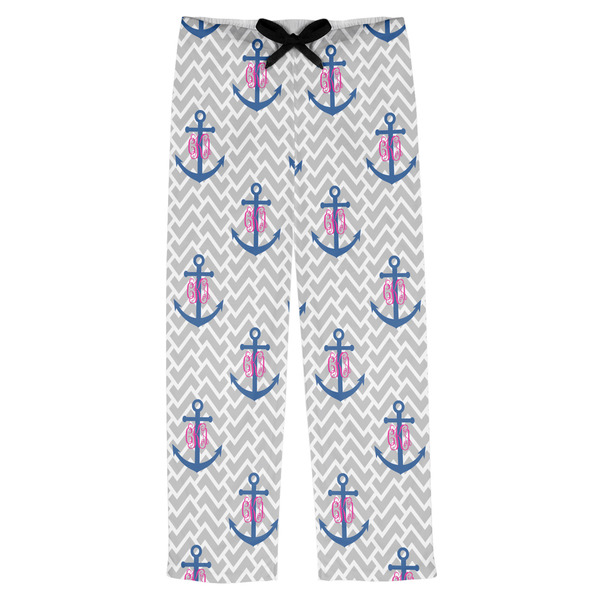 Custom Monogram Anchor Mens Pajama Pants (Personalized)