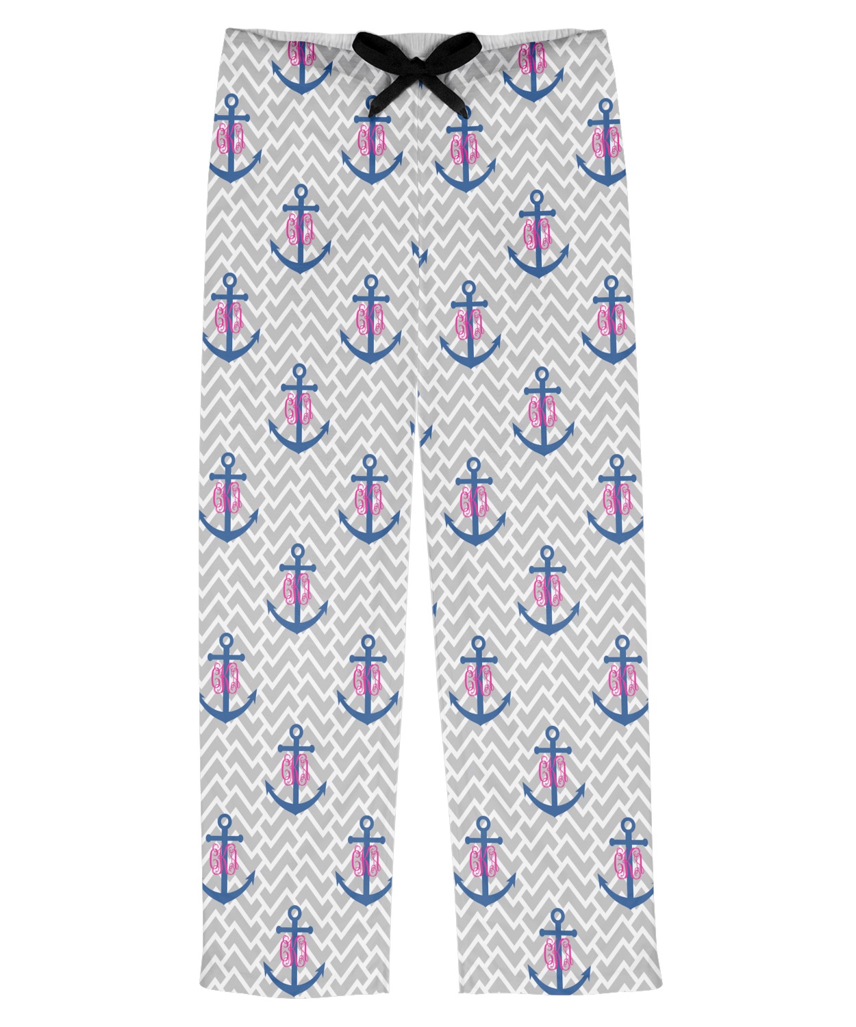 Monogram Anchor Mens Pajama Pants M (Personalized) YouCustomizeIt