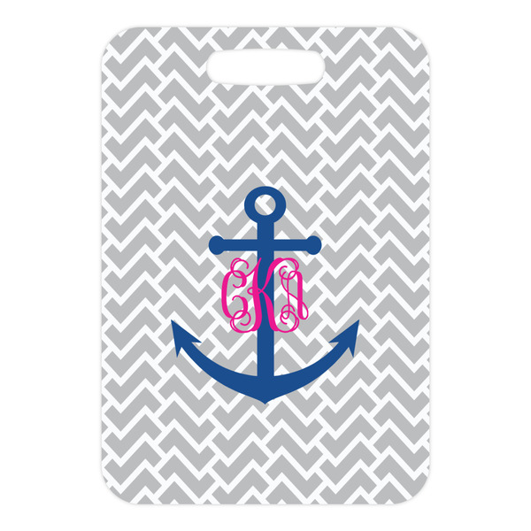 Monogram Anchor Metal Luggage Tag - Front Without Strap