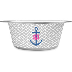 Monogram Anchor Stainless Steel Dog Bowl (Personalized)