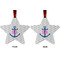 Monogram Anchor Metal Star Ornament - Front and Back