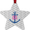 Monogram Anchor Metal Star Ornament - Double Sided