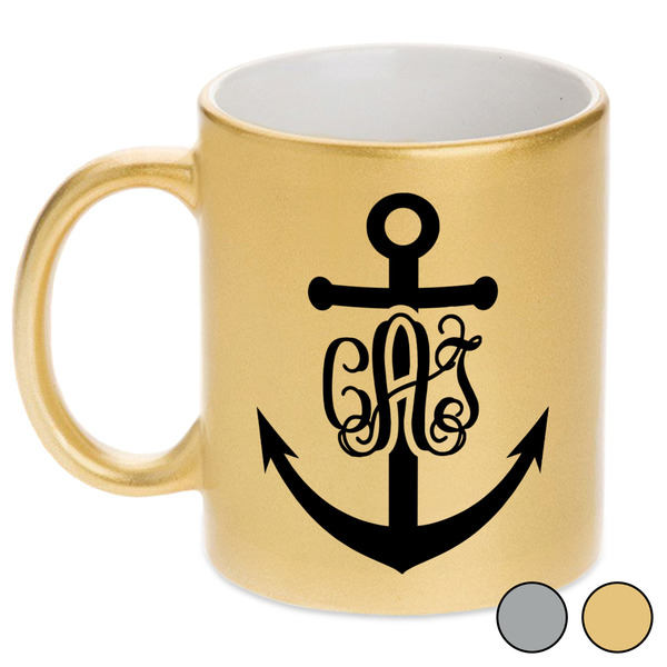 Monogram Anchor Metallic Mugs