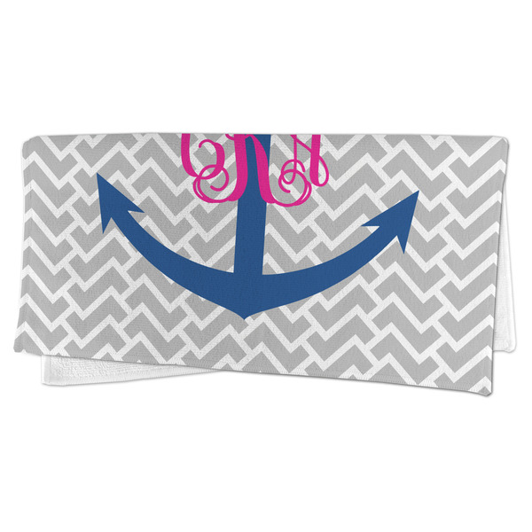 Monogram Anchor Microfiber Dish Rag - FOLDED (half)