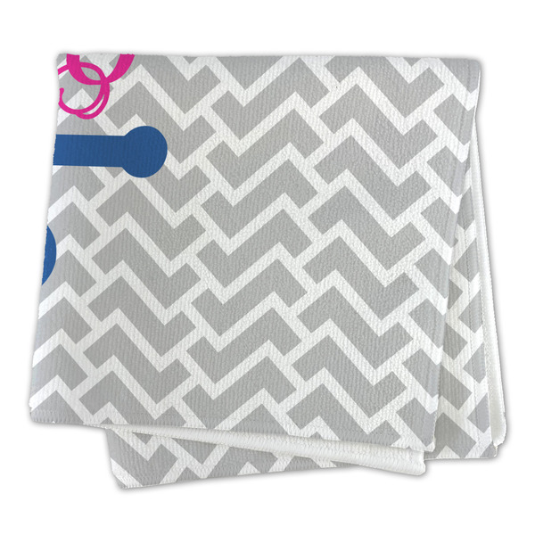 Monogram Anchor Microfiber Dish Rag - FOLDED (square)