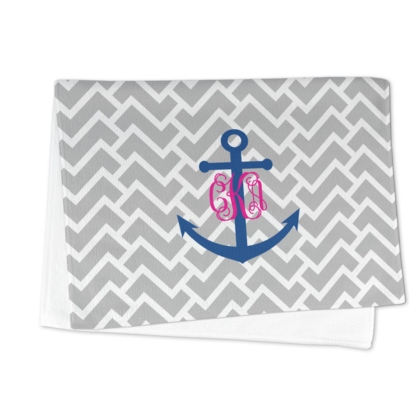 Monogram Anchor Microfiber Dish Towel - FOLDED HALF
