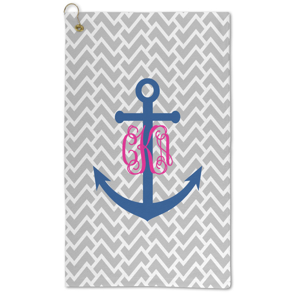 Custom Monogram Anchor Microfiber Golf Towel - Large