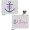 Monogram Anchor Microfleece Dog Blanket - Large- Front & Back