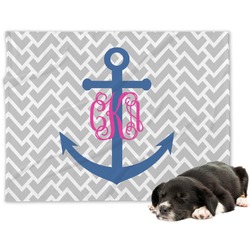 Monogram Anchor Dog Blanket (Personalized)
