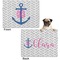 Monogram Anchor Microfleece Dog Blanket - Regular - Front & Back