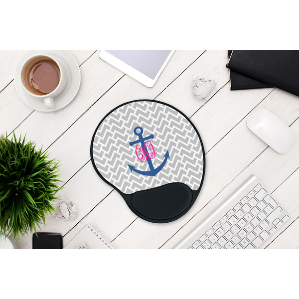 Monogram Anchor Mouse Pad with Wrist Rest - LIFESYTLE 1