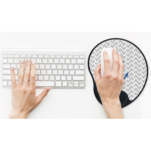 Monogram Anchor Mouse Pad with Wrist Rest - LIFESYTLE 2 (in use)