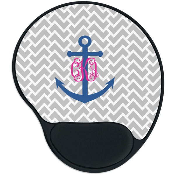 Custom Monogram Anchor Mouse Pad with Wrist Support