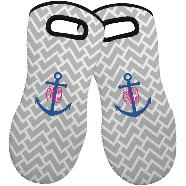 Monogram Anchor Neoprene Oven Mitt -Set of 2 - Front