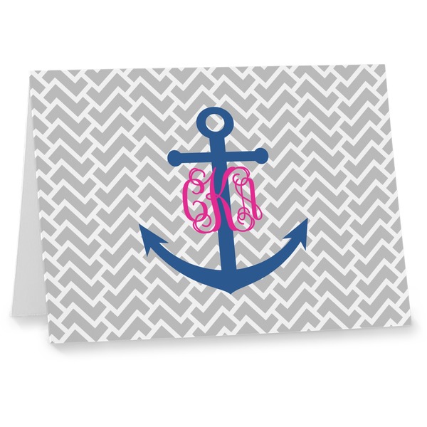 Custom Monogram Anchor Note cards (Personalized)