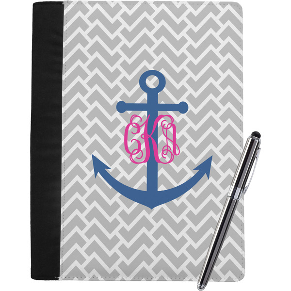 Custom Monogram Anchor Notebook Padfolio - Large