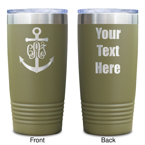 Monogram Anchor Olive Polar Camel Tumbler - 20oz - Double Sided - Approval