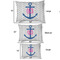 Monogram Anchor Outdoor Dog Beds - SIZE CHART