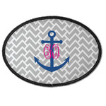 Monogram Anchor Iron On Oval Patch
