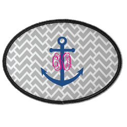 Monogram Anchor Iron On Oval Patch