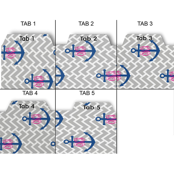 Monogram Anchor Page Dividers - Set of 5 - Approval