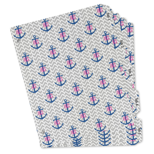 Custom Monogram Anchor Binder Tab Divider Set