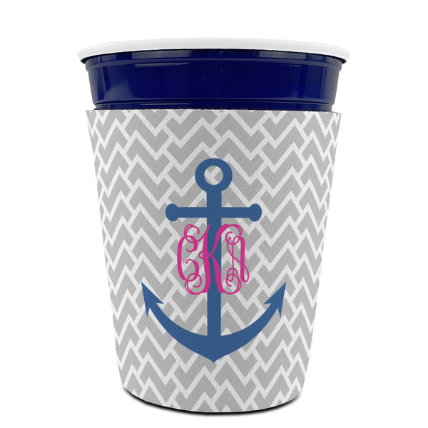 Monogram Anchor Party Cup Sleeves - without bottom - FRONT (on cup)
