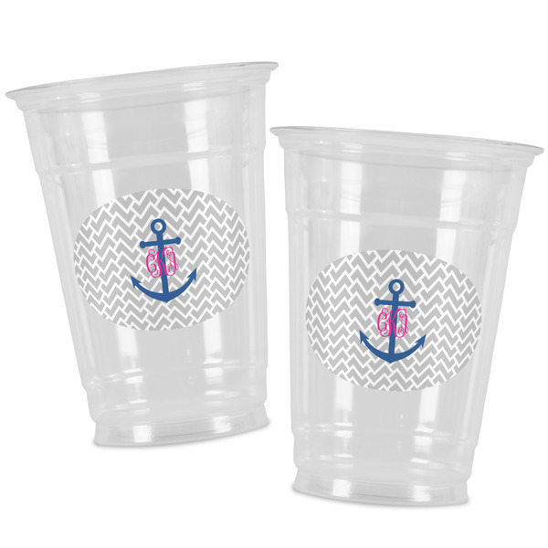 Monogram Anchor Party Cups - 16oz - Alt View